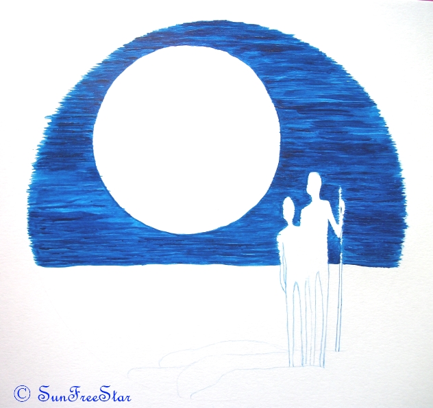 painting moon gazing