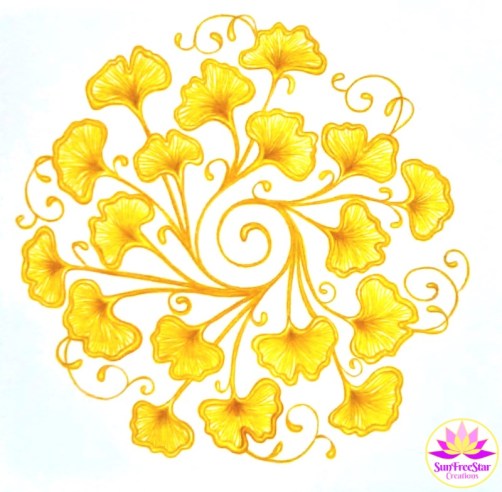 ginkgo leaves mandala