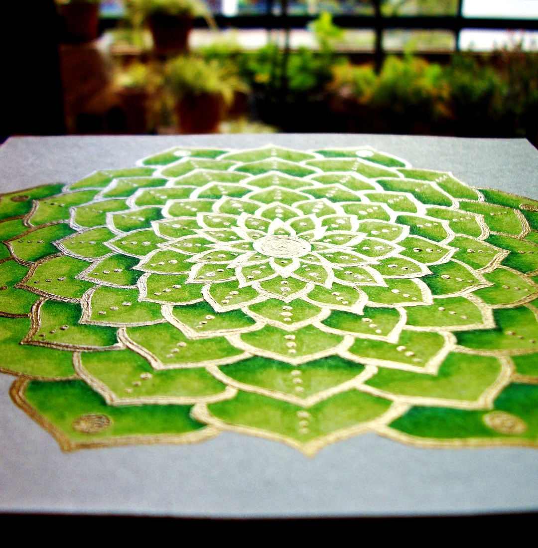 succulent heart chakra mandala