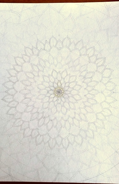 finished drawing of infinity mandala