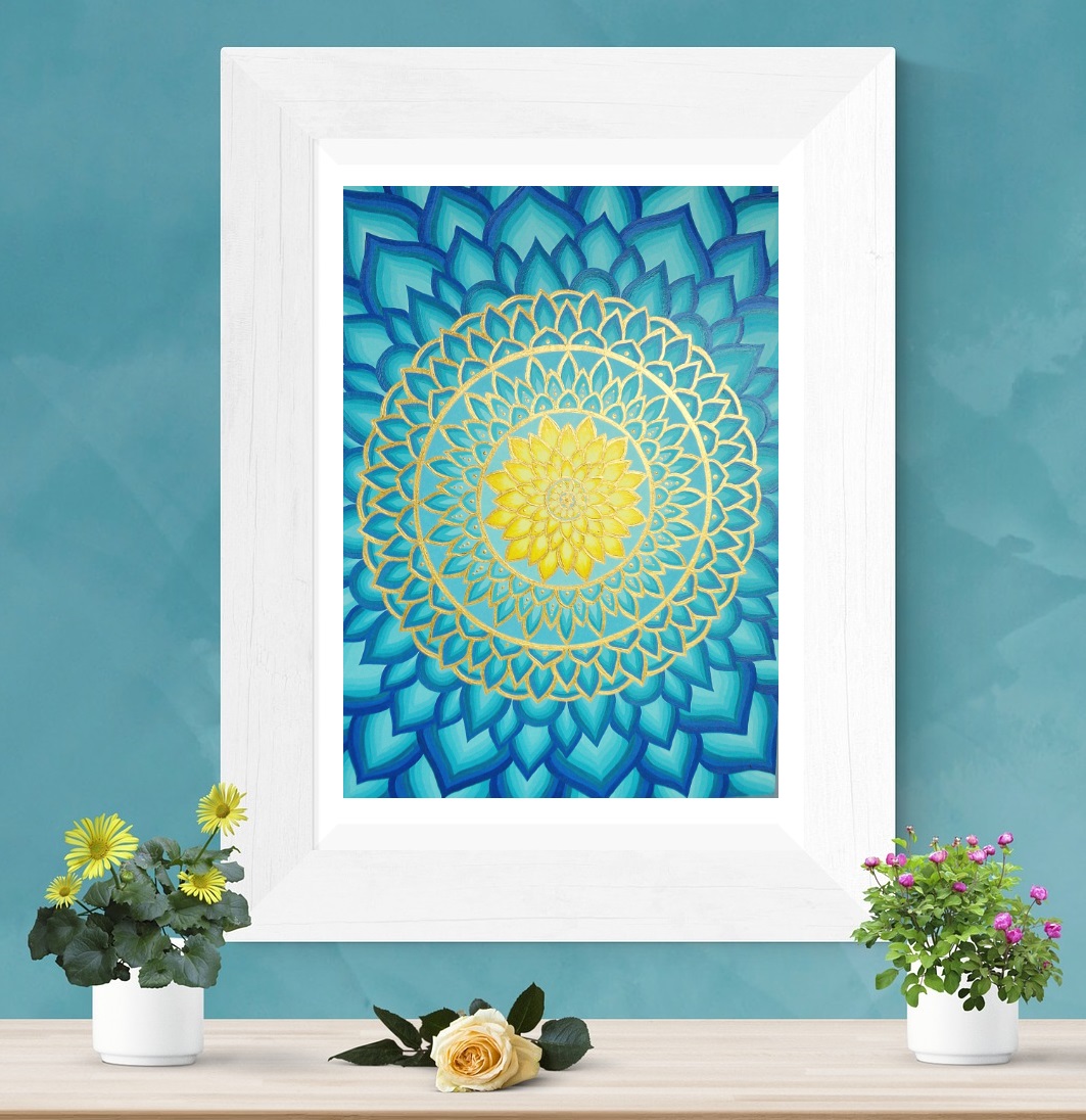 Infinity Blue Turquoise Mandala by SunFreeStar