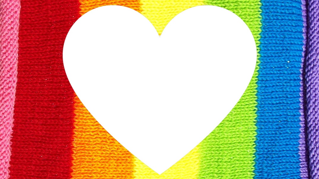 rainbow colors white heart