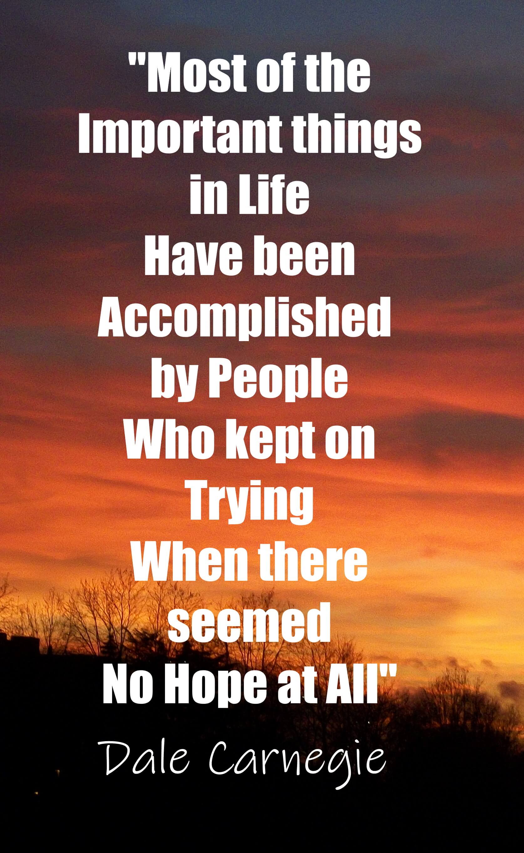 Sunset Photo with Quote about Persistence