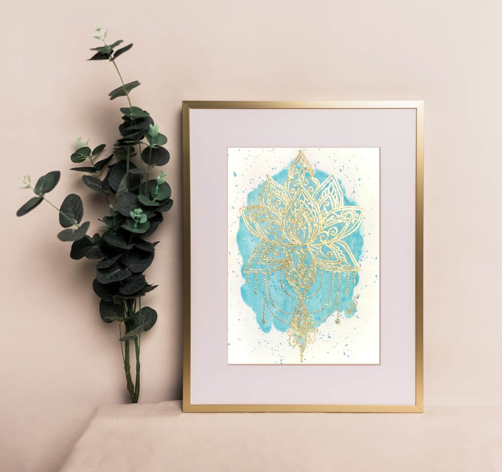 Lotus Gold Mandala Turquoise