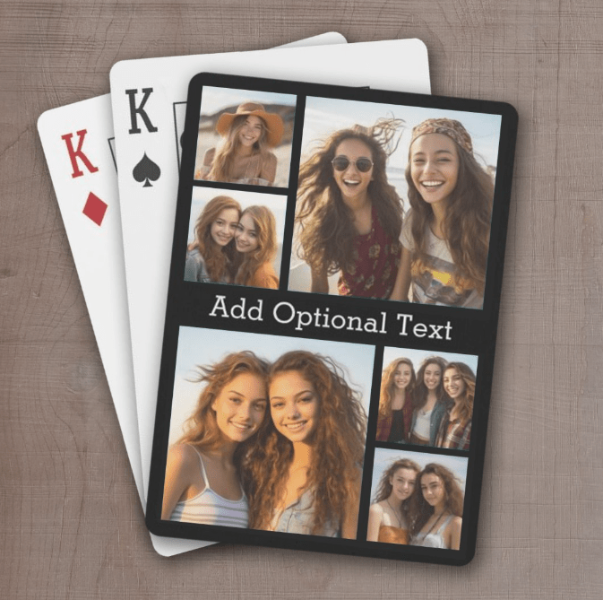 Playing Cards featuring a collage of customizable photos and text